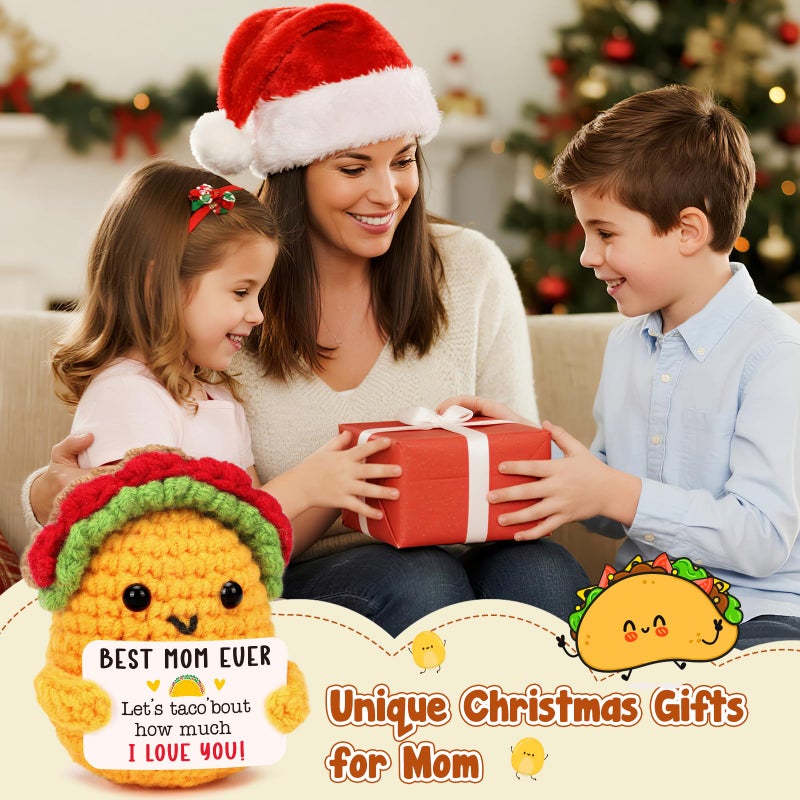 TuSuQing Gifts for Mom Christmas Birthday Gifts from Daughter Son, I Love Best Mom Ever Christmas Birthday Mothers Day Ideas Gift, Funny Crochet New Bonus Step Single Moms Mama Mum Valentines 2025 Present - Image 2
