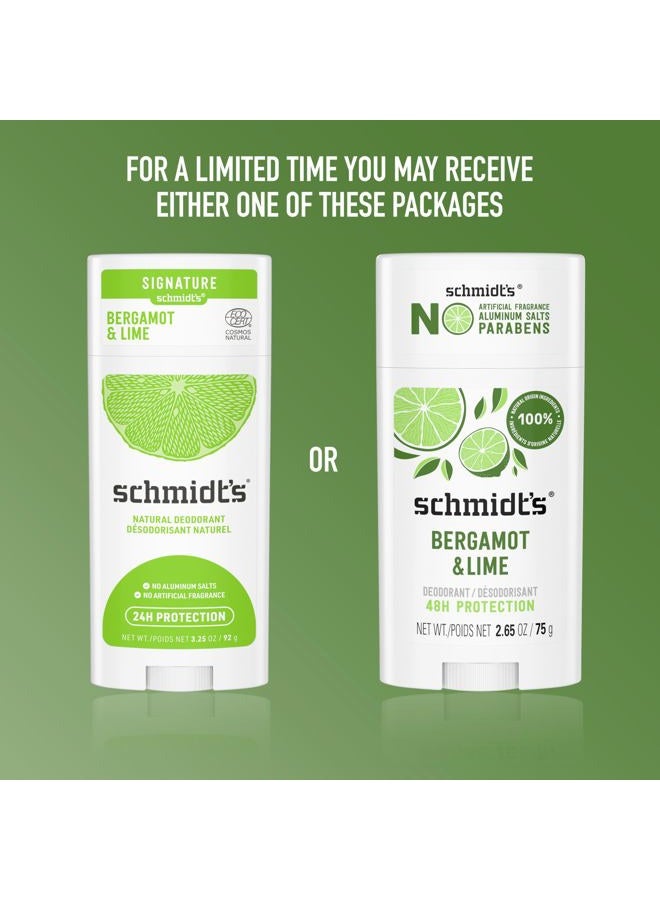 schmidt's Aluminum-Free Vegan Deodorant Bergamot & Lime 4 Count for Women and Men, with 24 Hour Odor Protection, Natural Ingredients, Cruelty-Free, 2.65 oz - Image 3