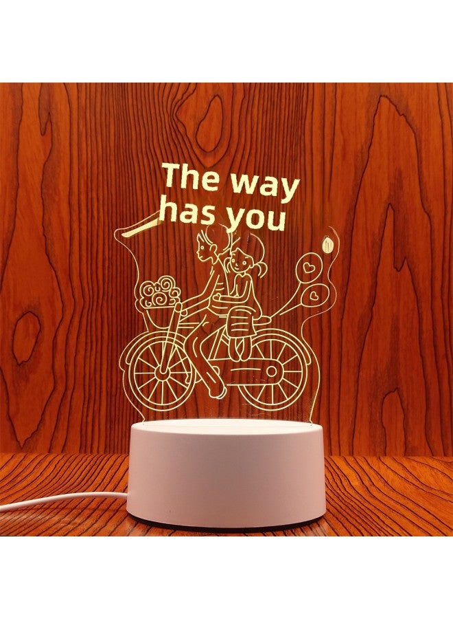 Swan Night Light Plug USB Bedside Lamp Creative Girl Cartoon 3D Table Lamp Bedroom LED Gift Lamp-Color:All The Way To Have You-Dimensions:USB Charging Touch Remote Control 16 Colors (with Lithium Battery)  - Image 1