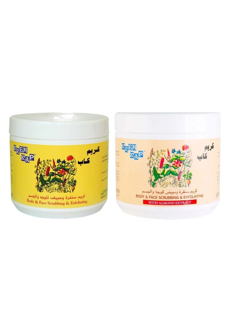 KREM KAP 2 Body And Face Scrubbing And Exfoliating Cream  Original and  Almond - 500 g 