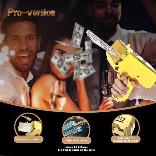 RUVINCE Money Gun Shooter – RUVINCE Money Gun for Movies That Look Real, Prop Gun Make it Rain, Handheld Cash Gun for Game Movies Party - Image 3