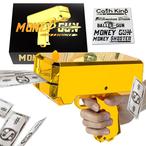 RUVINCE Money Gun Shooter – RUVINCE Money Gun for Movies That Look Real, Prop Gun Make it Rain, Handheld Cash Gun for Game Movies Party - Image 1