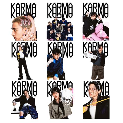 YiYiXiXi STRAY-KIDS Posters,9PCS STRAY-KIDS Poster Wall Painting Postable Photos for Birthday Party Home Decoration(Red) - Image 1