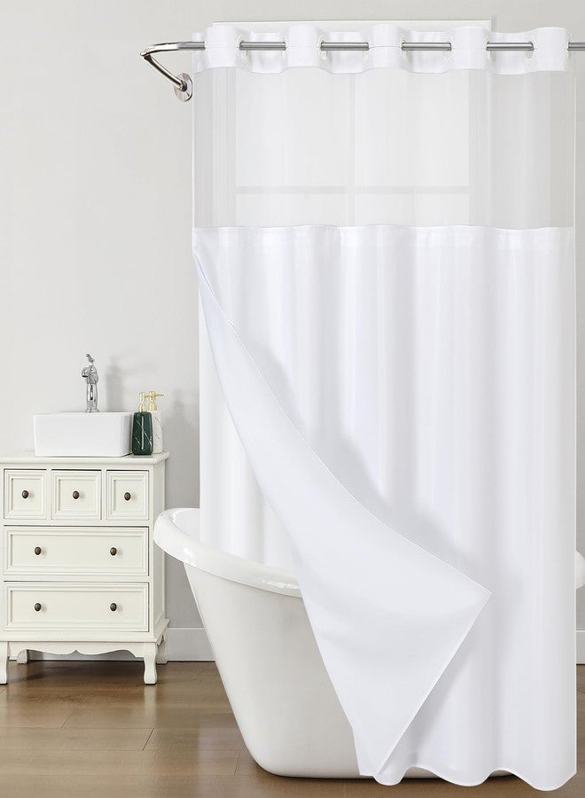 Litabel White PEVA Snap-in Shower Curtain Liner Replacement, 70W x 54H Waterproof Removable Liner for No Hook Shower Curtains with Snap in Liner, Hotel Quality - Image 5