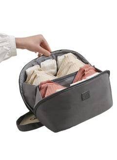 Excefore Travel Underwear Organizer Bag, Upgrade Bra Underwear Bra Storage Bag With Liner, Travel Large Packing Cube Storage Bag, Portable Lingerie Pouch Organizer for Bra Underwear Socks Underpants, Grey  - Image 1