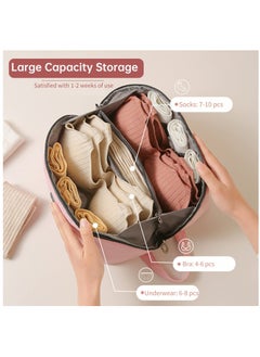 Excefore Travel Underwear Organizer Bag, Upgrade Bra Underwear Bra Storage Bag With Liner, Travel Large Packing Cube Storage Bag, Portable Lingerie Pouch Organizer for Bra Underwear Socks Underpants, Grey  - Image 4