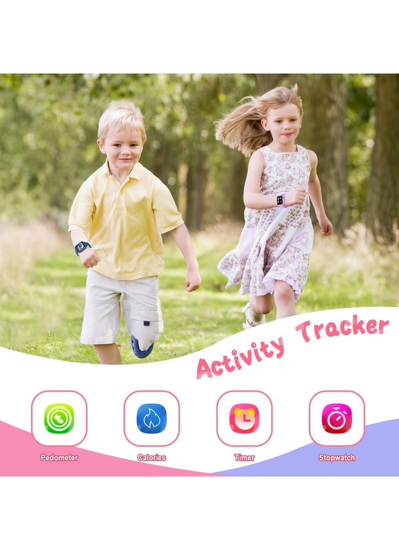 Generic - Kids Smart Watch, Smart Game Watch with 24 Games, HD Touch Screen, Video, Camera, Music Player, Pedometer, Flashlight, Alarm Clock, Kids Watches for 5-12 Year Olds Boy/Girl (Pink) - Image 1