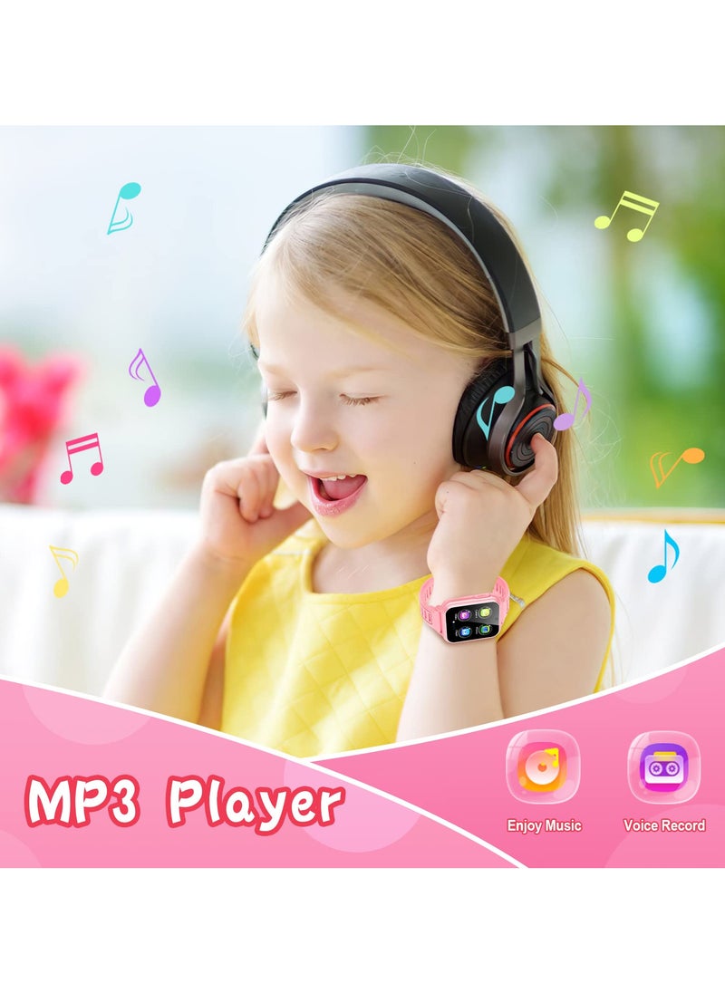 Generic - Kids Smart Watch, Smart Game Watch with 24 Games, HD Touch Screen, Video, Camera, Music Player, Pedometer, Flashlight, Alarm Clock, Kids Watches for 5-12 Year Olds Boy/Girl (Pink) - Image 1