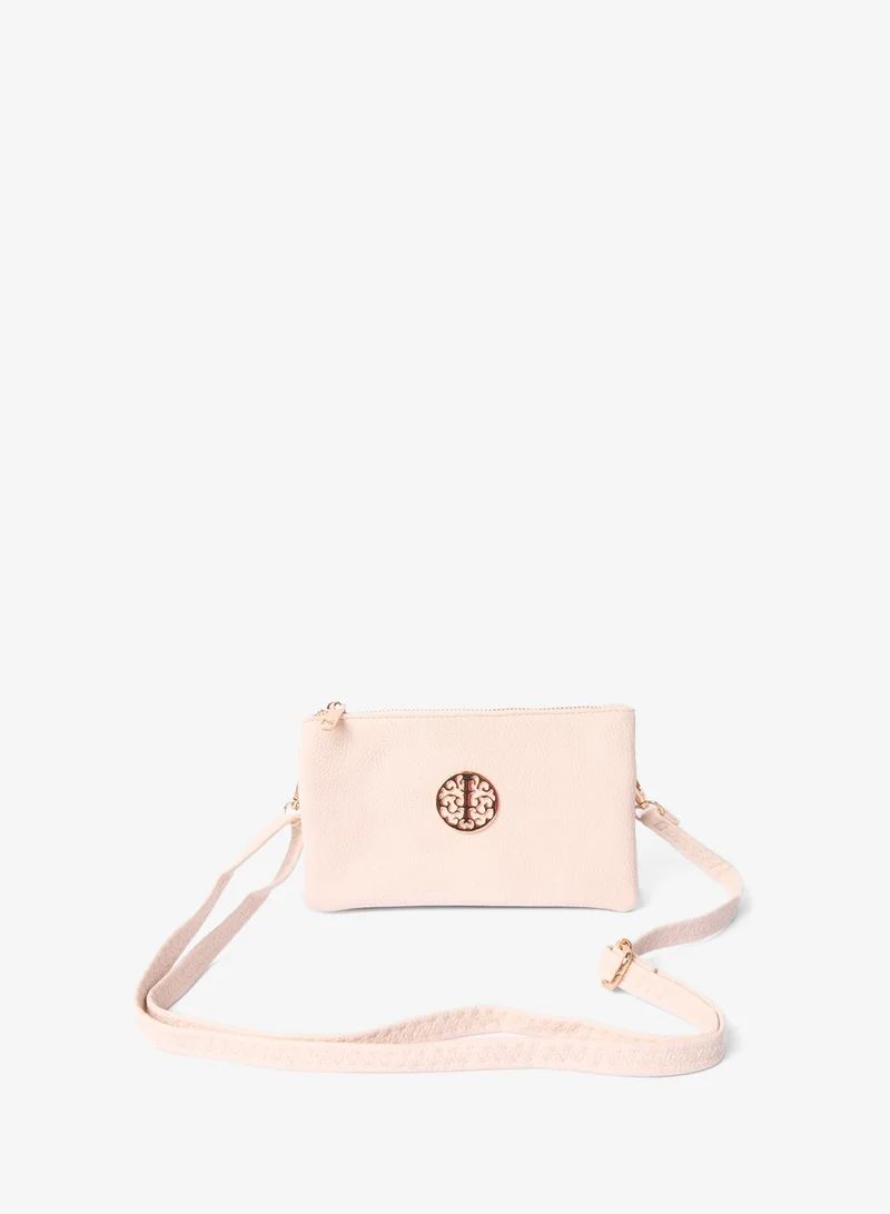 بلو فانيلا Detailed Zip Up Purse With Detachable Strap