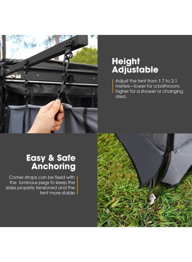 San Hima Awning Shower Tent Fold-Out Instant Ensuite Built-in LED Camping Change - Image 3