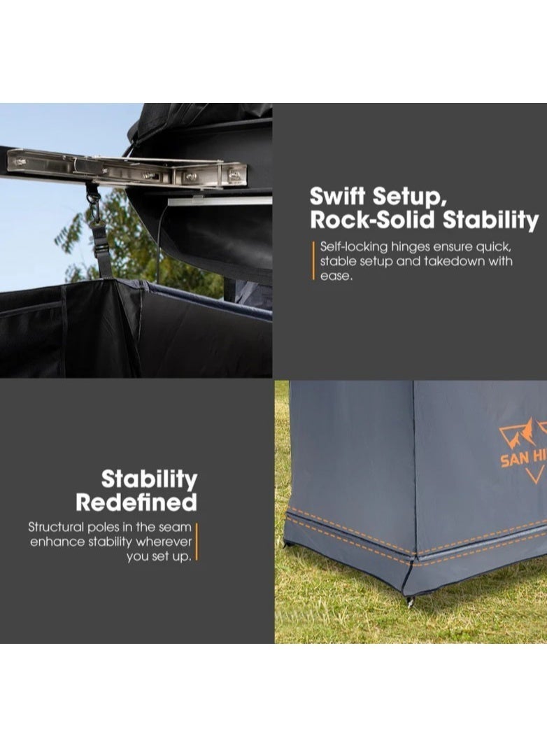 San Hima Awning Shower Tent Fold-Out Instant Ensuite Built-in LED Camping Change - Image 2