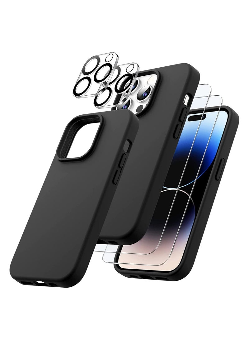 ELTRAZONE 3 in 1 Silicone Case for iPhone 14 Pro Max 6.7-Inch, with 2-Pack Screen Protector and 2-Pack Camera Lens Protector, Full Coverage Tempered Glass Film - Image 1