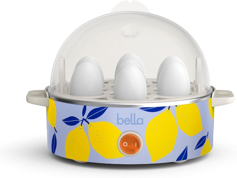 Bella Electric Egg Cooker, 7 Eggs Capacity Tray, Single Stack, for Poached, Scrambled, Hard, Medium & Soft Boiled Eggs, Omelets and Steamed Dumplings, Auto Shutoff, 360 Watt, Blue Lemon Drop - Image 1