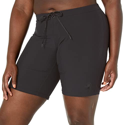 Body Glove Women's Standard Smoothies Harbor Solid 8" Vapor Boardshort, Black, Medium - Image 1