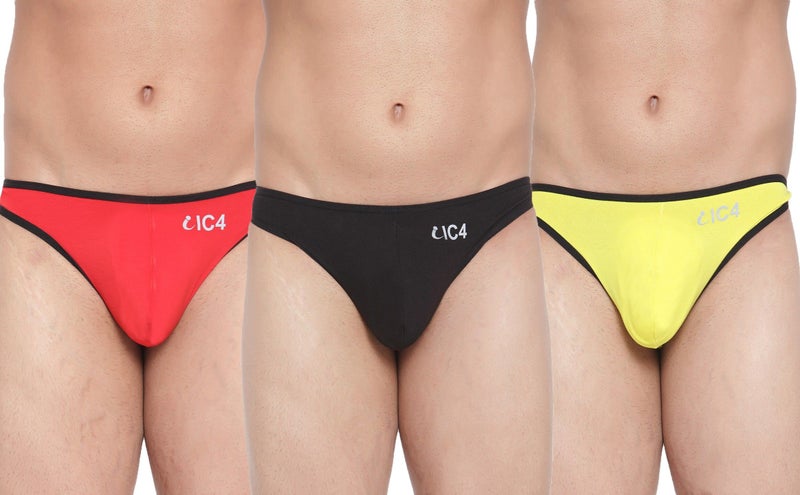 IC4 Store حزمة من 3 شورتات للرجال - أحمر، أسود، أصفر - Image 1