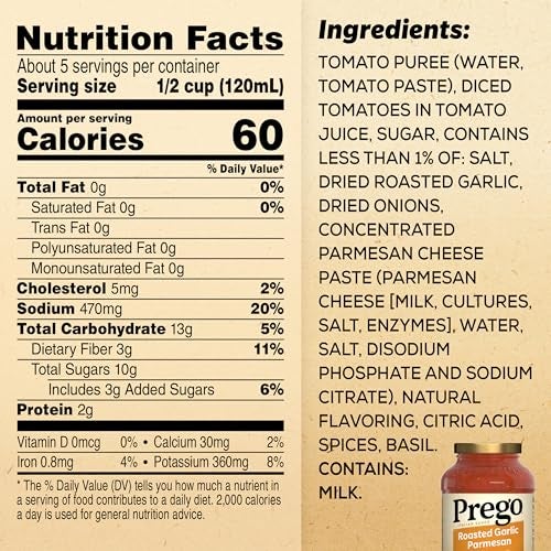 Prego Pasta Sauce, Italian Tomato Sauce with Roasted Garlic & Parmesan Cheese, 24 oz Jar - Image 2