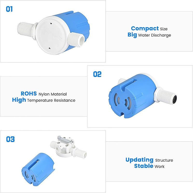 IMXMI 1/2" Automatic Water Level Control Valve Inside Type,side Inner Water Automatic Float Valve Water Level Control Valve Uesd for Water Tank, Solar Energy, Auto Pot, Aquarium - Image 4