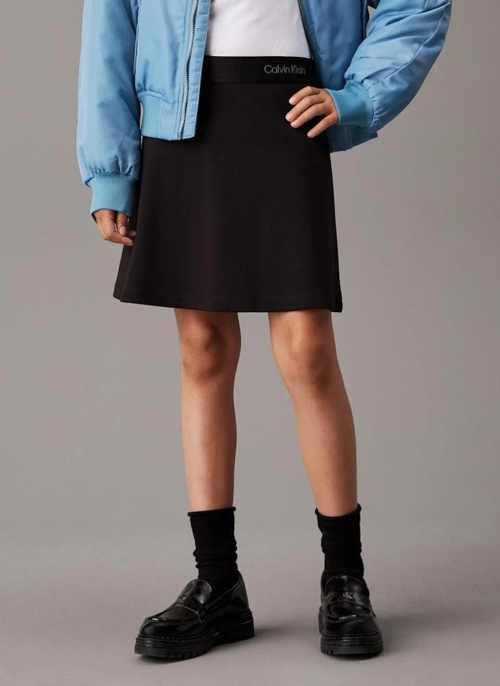 Calvin Klein Jeans Kids Logo Tape Flare Punto Skirt