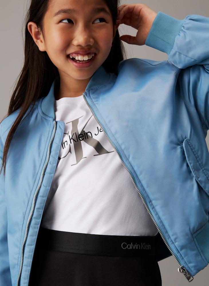 Calvin Klein Jeans Kids Logo Tape Flare Punto Skirt - Image 3
