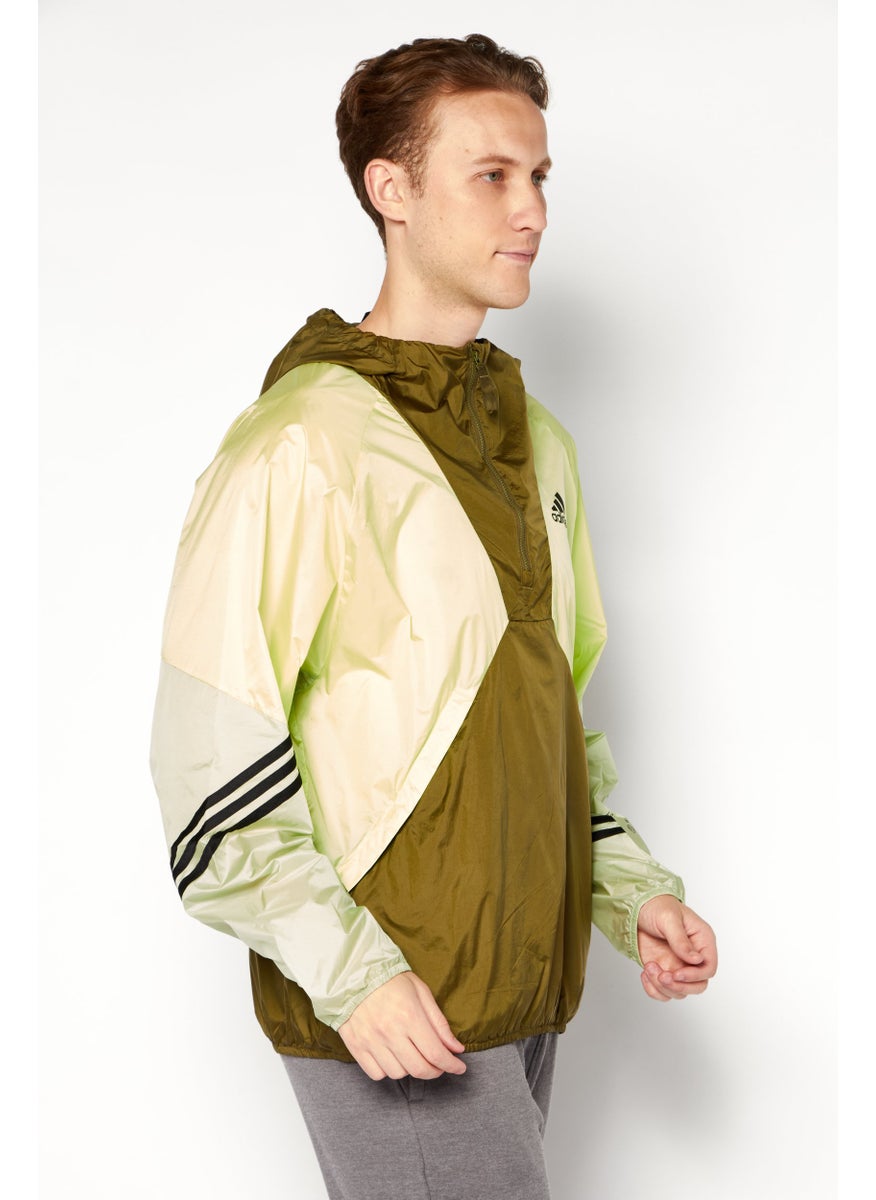 Adidas - جاكيت خارجي للرجال من ماركة رياضية، زيتوني/ليموني - Image 1
