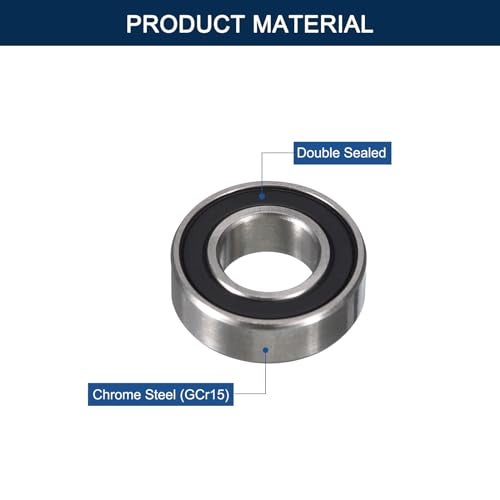 HiPicco 6000-2RS Deep Groove Ball Bearings, ID 10mm x OD 26mm x Width 8mm Double Rubber Sealed Ball Bearing Pre-Lubricated Chrome Steel Z2 Lever 2pcs - Image 4