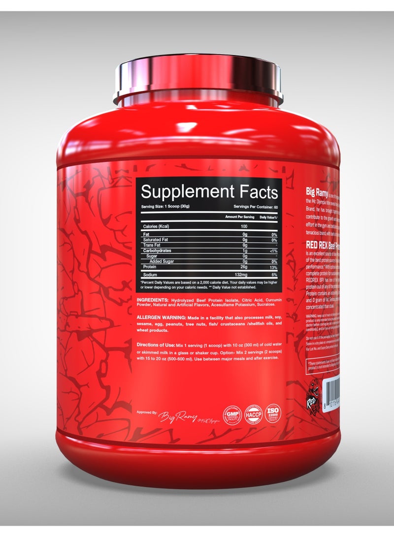 مختبرات رامي الكبرى ريد ريكس -  بيف بروتين أيزوليت - نكهة الأناناس - 4رطل - 60 حصة - Image 2