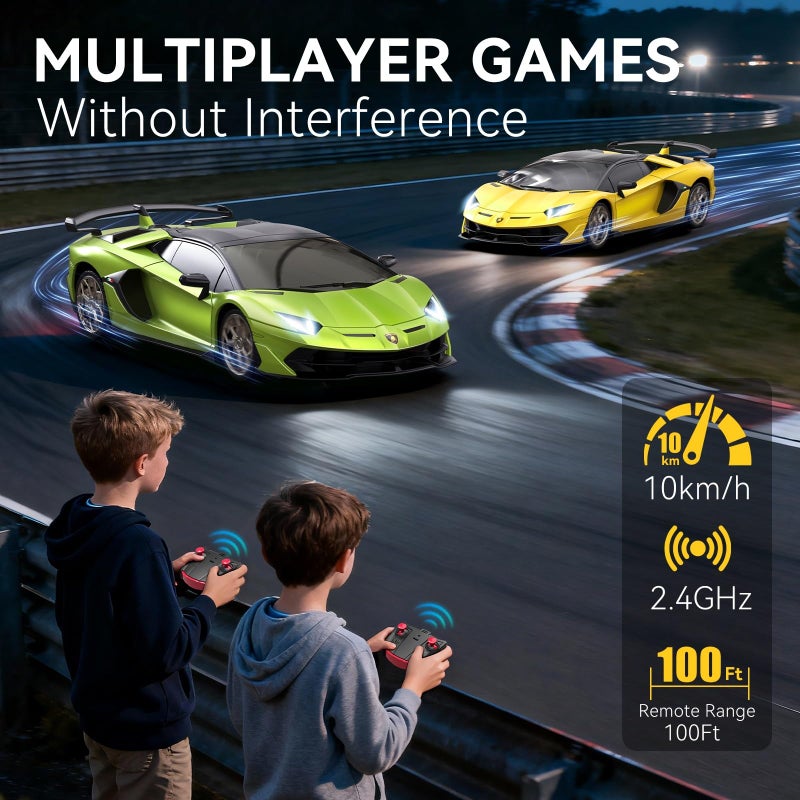 AEROQUEST Lamborghini Remote Control Car, 1:24 Scale Electric Sport Racing Hobby Toy Car Lamborghini Model Vehicle for Boys Girls Birthday Gifts, Green - Image 3