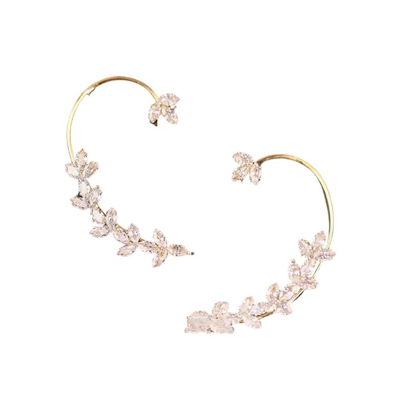 ZuDaling 2PCS Earrings Hook Without Pierced Ear Bone Clip Ear Clip (Golden Ear Clips) - Image 1