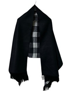 Double Face Solid & Plaid Check/Carreau/Stripe Pattern Wool Winter Scarf/Shawl/Wrap/Keffiyeh/Headscarf/Blanket For Men & Women - XLarge Size 75x200cm - P07 Black / White - pzsku/ZEE6D31D363C633736F12Z/45/_/1740196057/d571017b-666b-46dd-97f2-fed73473ec60