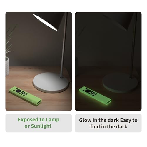 AKSHFETH Remote Cover Compatible with Samsung Remote bn59-01393/bn59-01388 Silicone Case Cover with Lanyard (Glow Green) - Image 2
