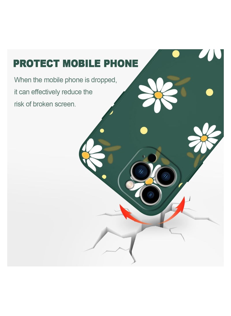 iPhone 12 Pro Max Case Flower Butterfly Cute Astronaut Design Phone Cover Soft Microfiber Lining Slim Liquid Silicone 12 Pro Max Case-Dark Green 1 - Image 5