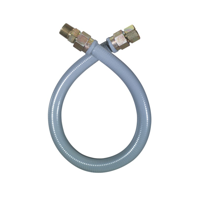 Dormont 41 Series Ultra-Flow High BTU Flexible Coated Stainless Steel Gas Connector Kit, 1" OD x 3/4" ID x 24", No-Neck Design, 3/4" MIP x 3/4" FIP Adapters, Gray PVC Coating, CSA Certified - Image 5
