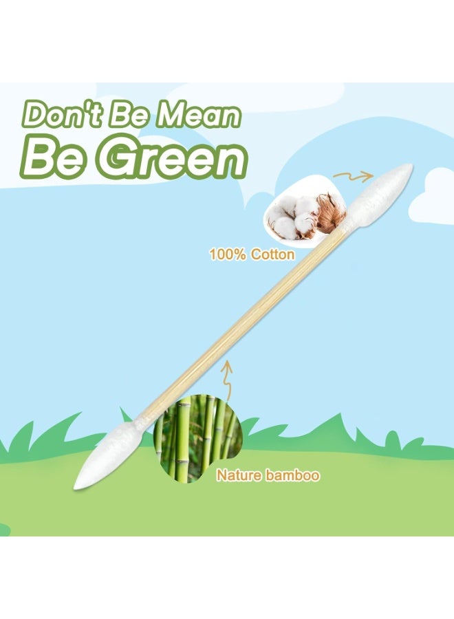 300Precision Tip Bamboo Cotton Swabs – Biodegradable & Organic Cotton Buds with Precision Tips – Eco-Friendly Wooden Swabs for Makeup, Cleaning, Crafts, and Baby Care - Image 4