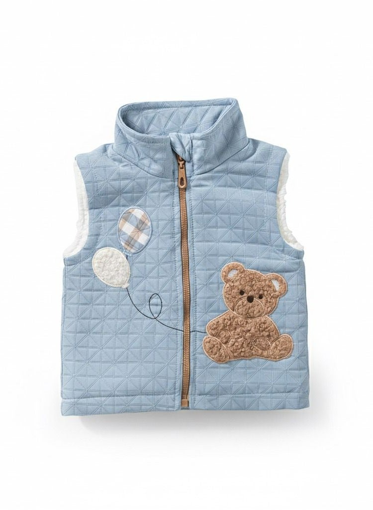 فول مون 1 سترة مبطنة للأطفال مع تطريز دب تيدي - Image 3