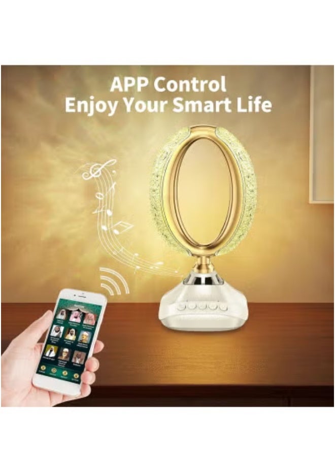 جاجيك Bluetooth Quran Speaker Desk Lamp with 16-Color LED Night Light – Remote Control, Adjustable Brightness & Rechargeable 2000mAh Battery – Islamic Table Lamp with Quran Audio, Portable Ramadan Gift for Muslim Kids, Home Decor & Spiritual Use - Image 2