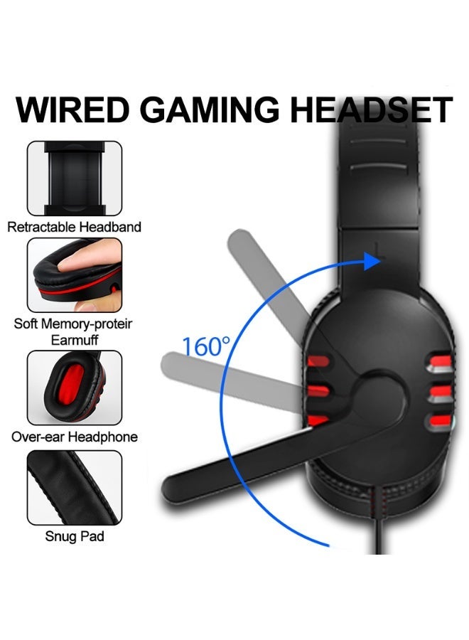 T-WOLF TF850 Gaming Keyboard Mouse and Gaming Headset and Speaker Mouse Pad Wired RGB Backlight Keyboard Combos for Computer PC - Image 3