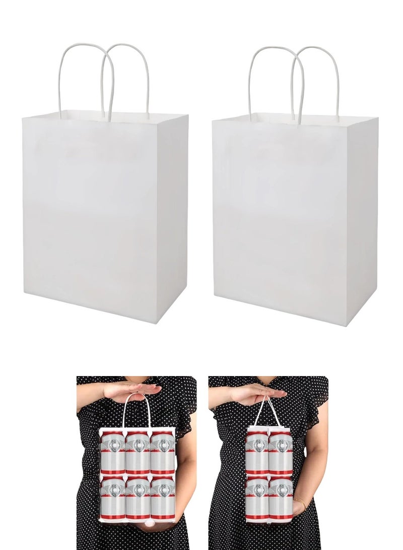 CHU DAI 27X21X14cm - 2Pcs White Kraft Paper Bags, Shopping, Merchandise, Party, Gift Bags - Image 1