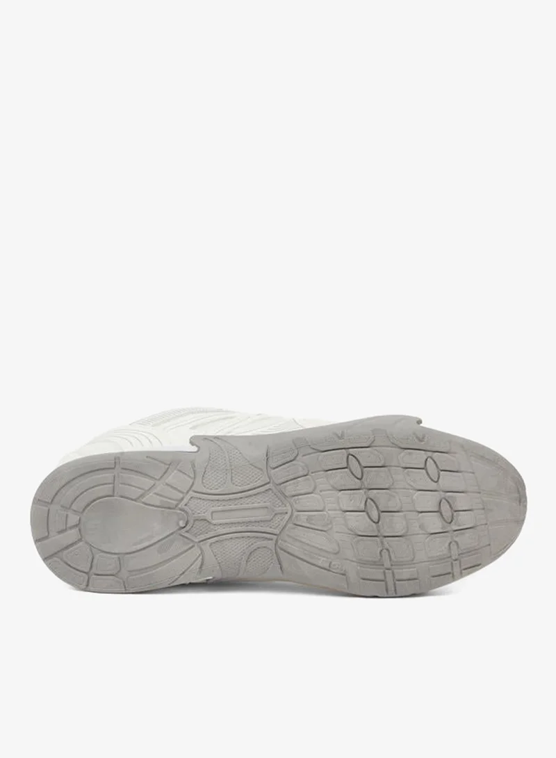 Styli  White Contrast Sole Lace Up Sneakers with Pull Tab for Women | Best Price UAE