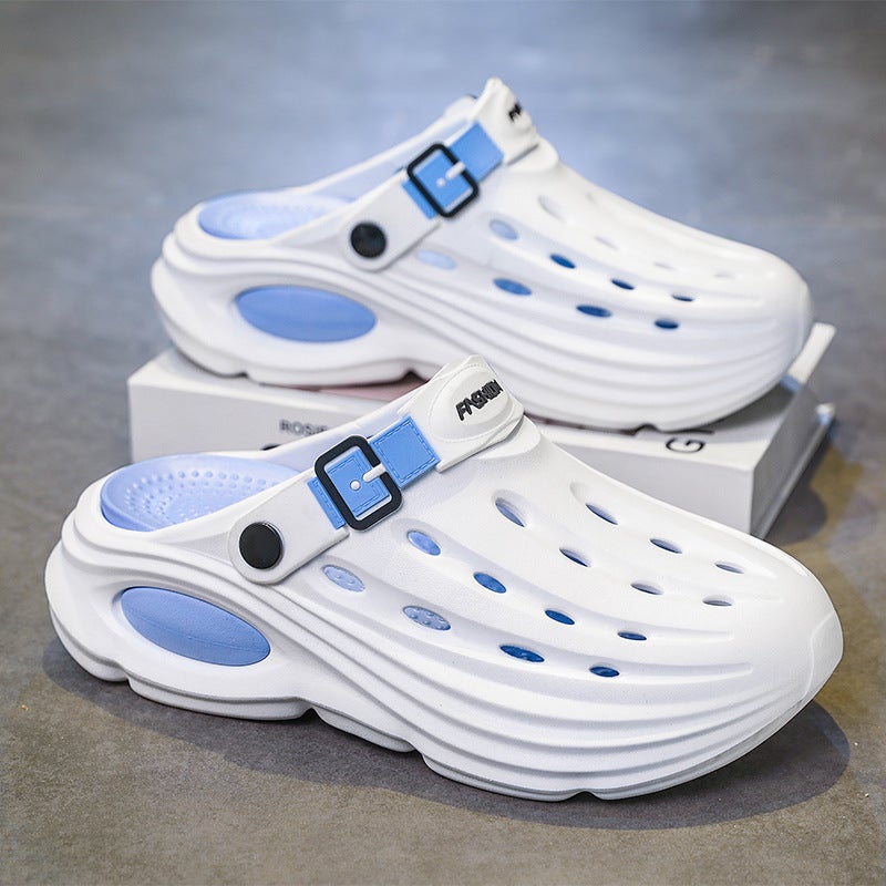 Men'S Spring And Casual Versatile Daily Comfortable Breathable Color-Blocked Round-Toe Eva Thick-Soled Men'S Clogs - Image 3