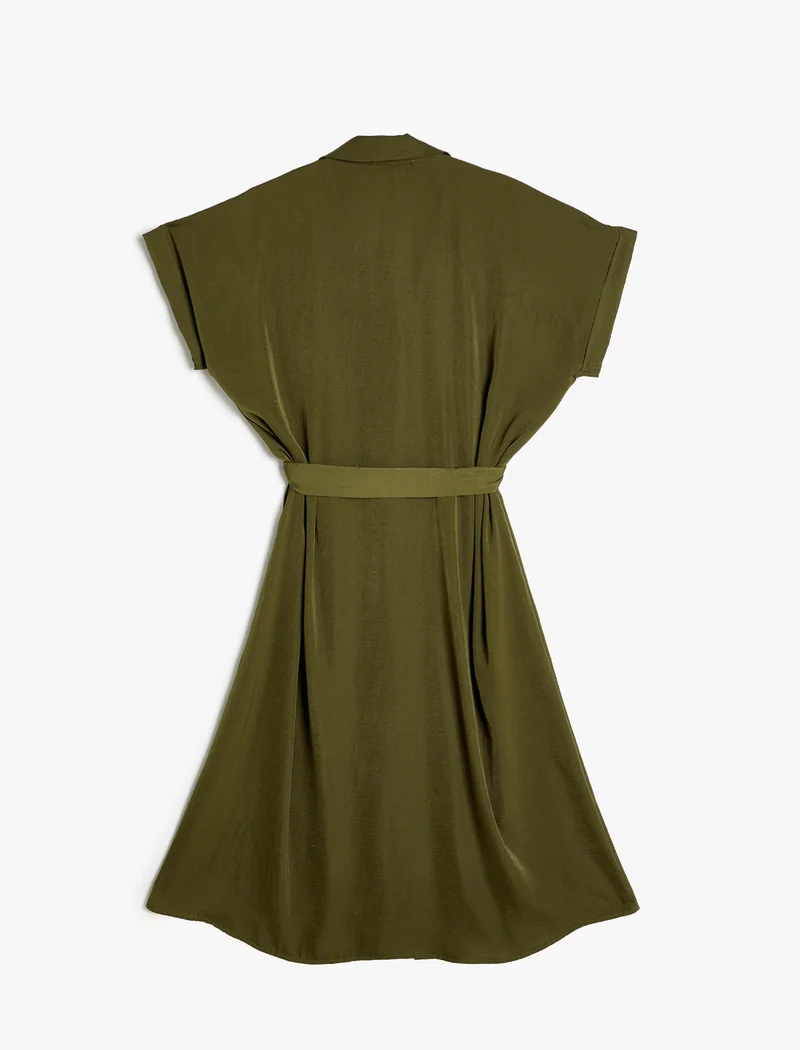 كوتون Midi Shirt Dress