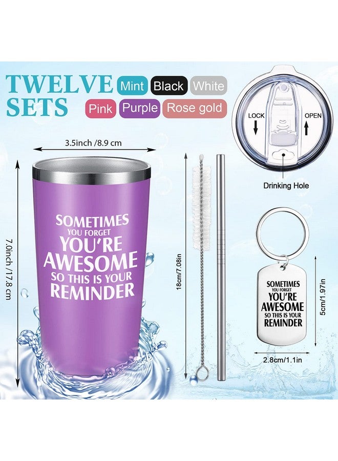 Sieral Sieral Employee Thank You Gifts Bulk 20 oz Inspirational Tumbler with Keychain Coworker Appreciation Gifts for Women Men Teacher Staff Corporate Christmas Team Reward Gifts(Multicolored,24 Pieces) - Image 2