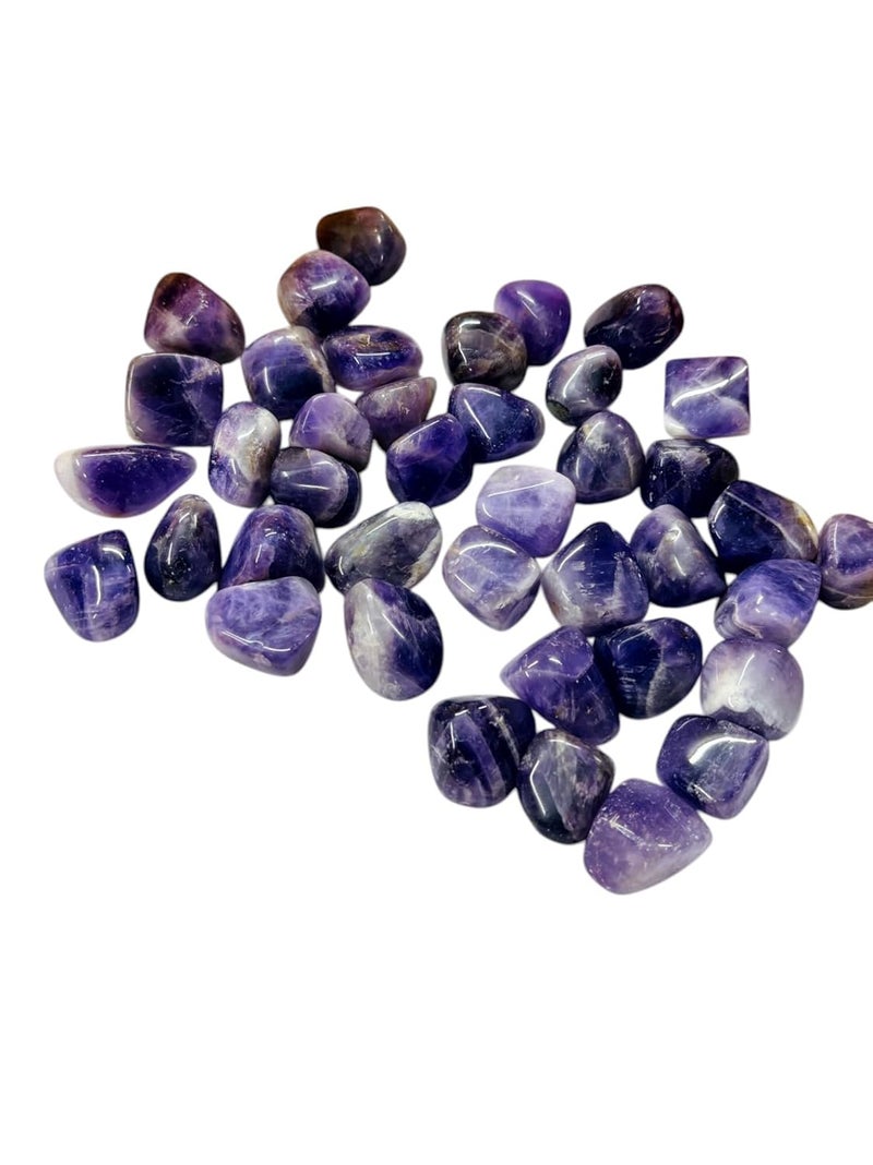Abyaz Crystal Creation Amethyst Tumble Stone Pack of 100 gm Tumble Stone Healing Crystal Stone Aquarium Stones Home Garden Decor Purple Gemstone - Image 1