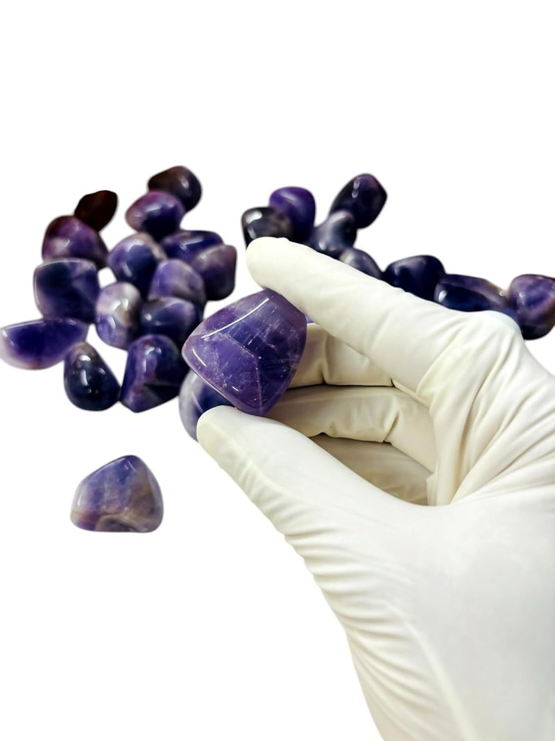 Abyaz Crystal Creation Amethyst Tumble Stone Pack of 100 gm Tumble Stone Healing Crystal Stone Aquarium Stones Home Garden Decor Purple Gemstone - Image 4