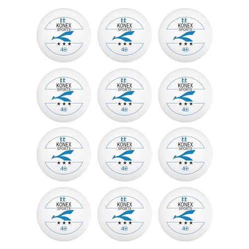 KONEX 40+ Plastic Table Tennis Balls Pack of 12 | High Performance 3-Star ABS TT Balls for Professional Matches and Training | Ideal for Adults & Kids (White) - Image 2