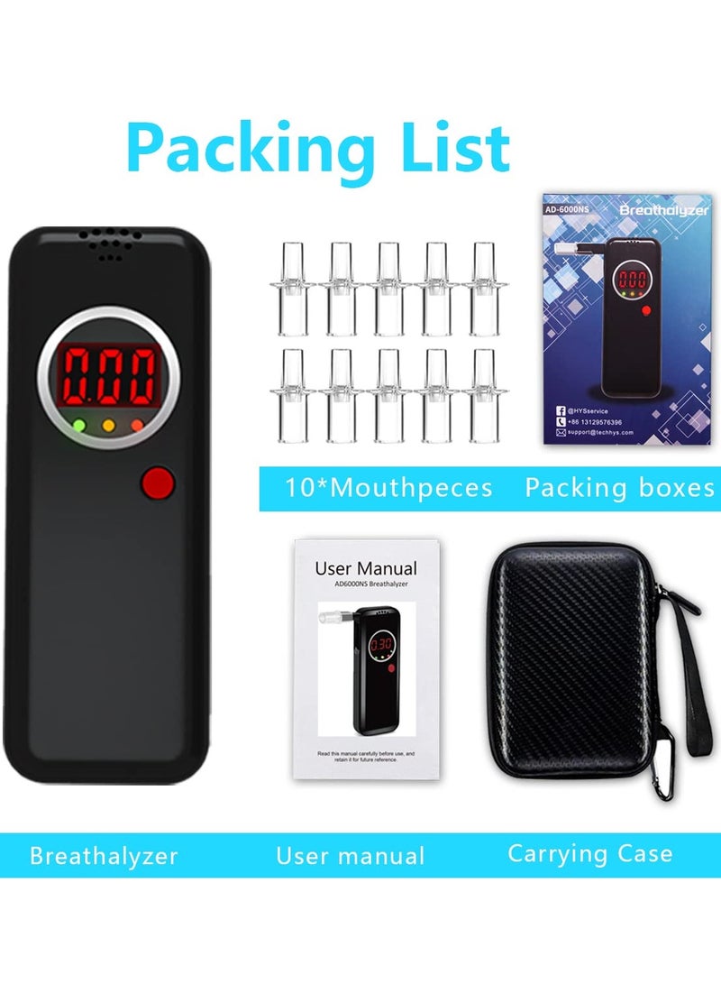 Breathalyzer, High-Accuracy Professional Tester with 10 Mouthpieces, LCD Digital Display Tester for Personal and Professional Use - Image 5