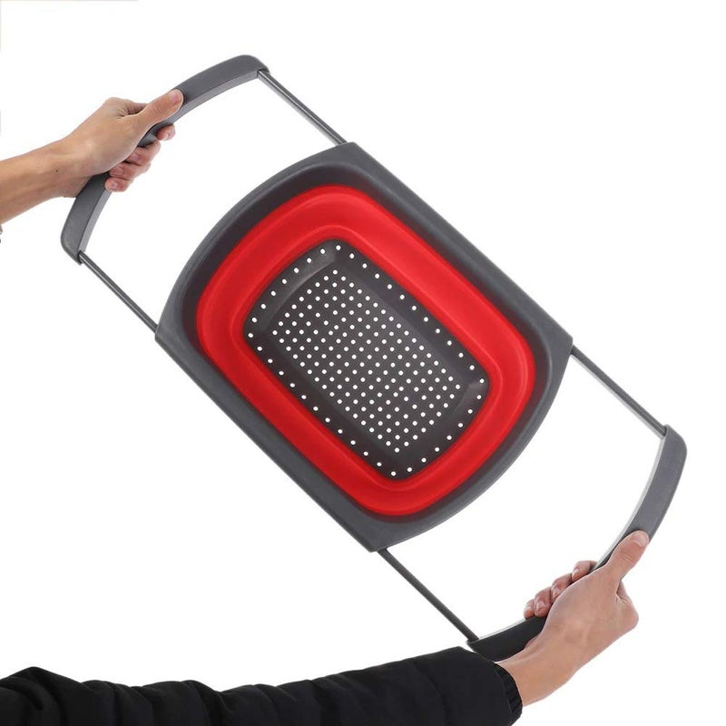 VIHAX Kitchen Collapsible Colander, Over The Sink Strainer with Steady Base for Standing, 6-Quart Capacity, Dishwasher-Safe，BPA Free (Multi) - Image 5