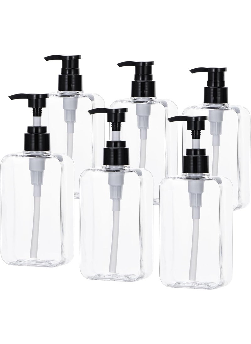 Yebeauty - Yebeauty Pump Bottle Dispenser, 6 Pack 6.8oz 200ml Clear Refillable Shower Pump Bottles Empty Plastic Lotion Hand Soap Dispenser Liquid Container for Shampoo Body Wash Kitchen Bathroom - Image 1
