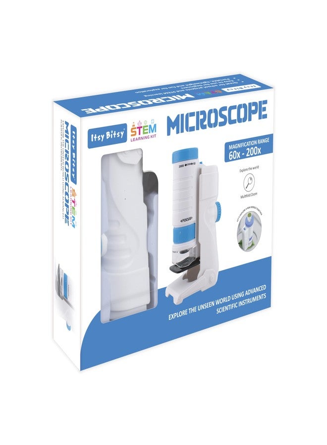 itsy-bitsy Itsy Bitsy DIY STEM Learning Kit Microscope Box | 60x-200x Portable Educational Microscope with Phone Clip for Kids Students Science Experiments School Projects Home Learning Kit - Image 1