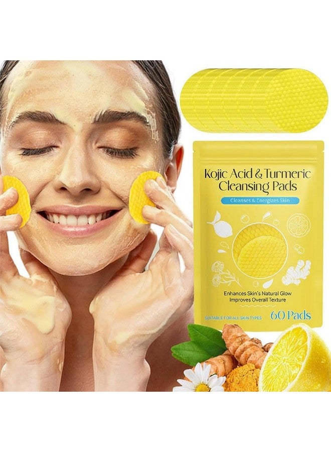 Glixon وسادات غليكزون الكركم وحمض كوجيك، 60 عبوة وسادات تنظيف الكركم، مقشرات الكركم، وسادات رغوية للتنظيف، التبييض، الترطيب - Image 4