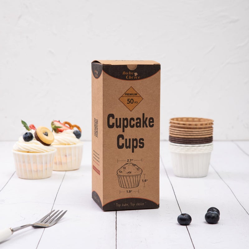 Bake Choice 50pcs Natural Cupcake Baking Cups, Heavy Duty Parchment Paper Cupcake Liners 3.5oz for Muffin, Dessert. - Image 5